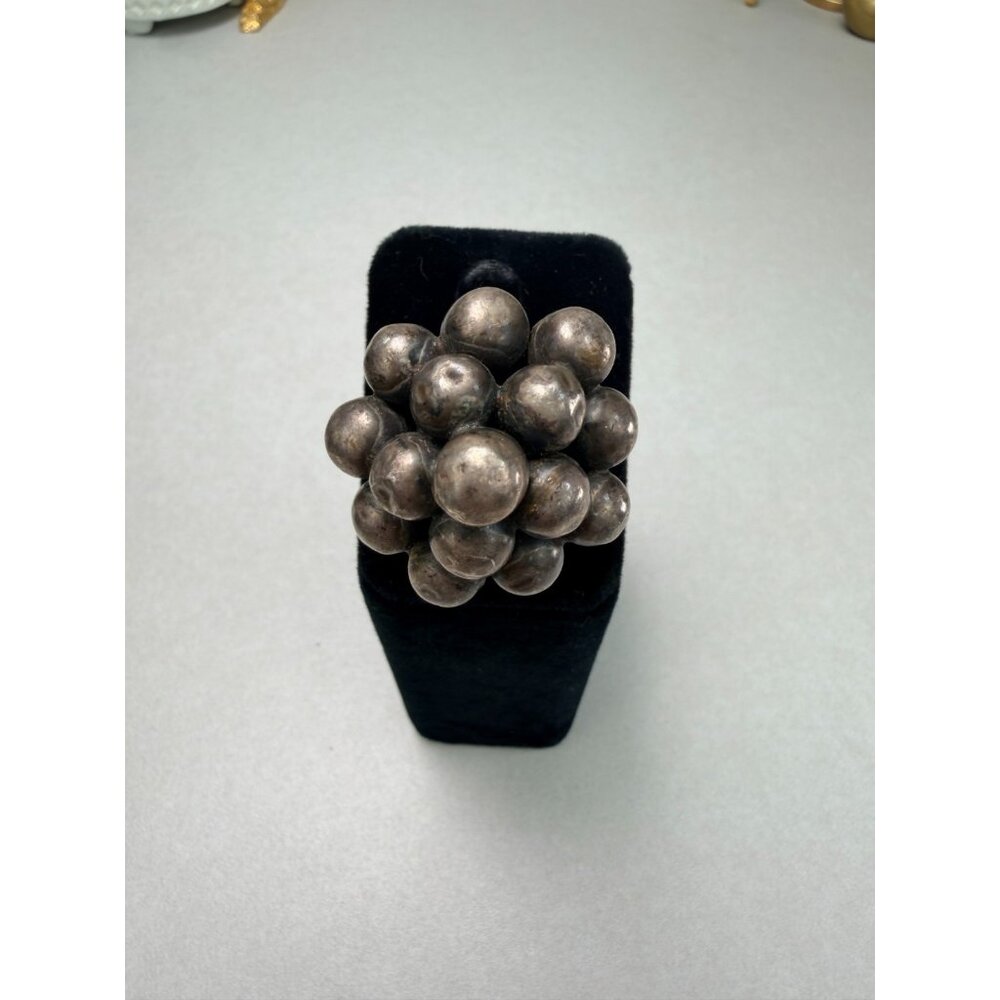 Vintage Taxco Mexico Sterling Silver Sculptural Ring Modernist Unique Sz 8